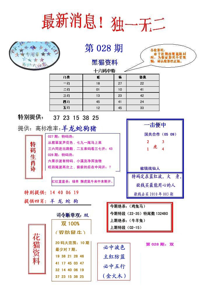 028期独一无二[图]