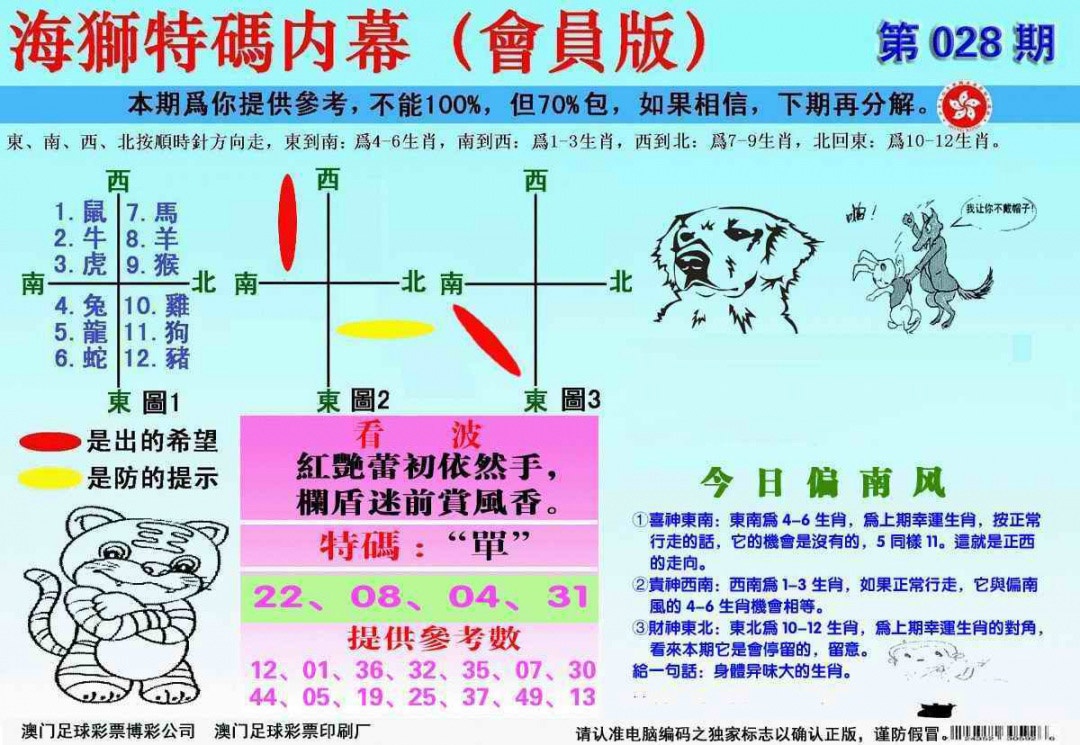 028期另版海狮特码内幕报[图]